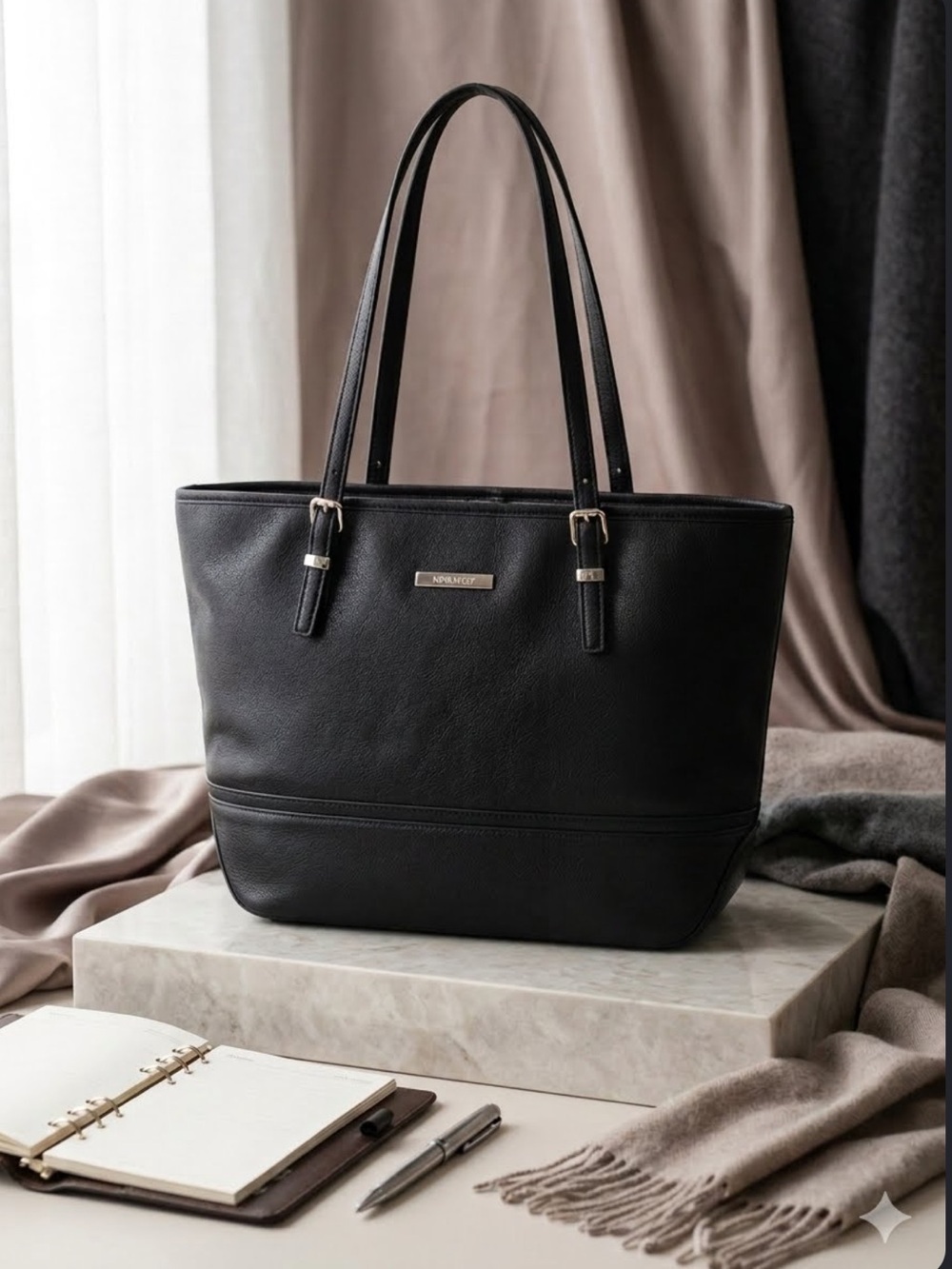 Nine West black tote bag large
